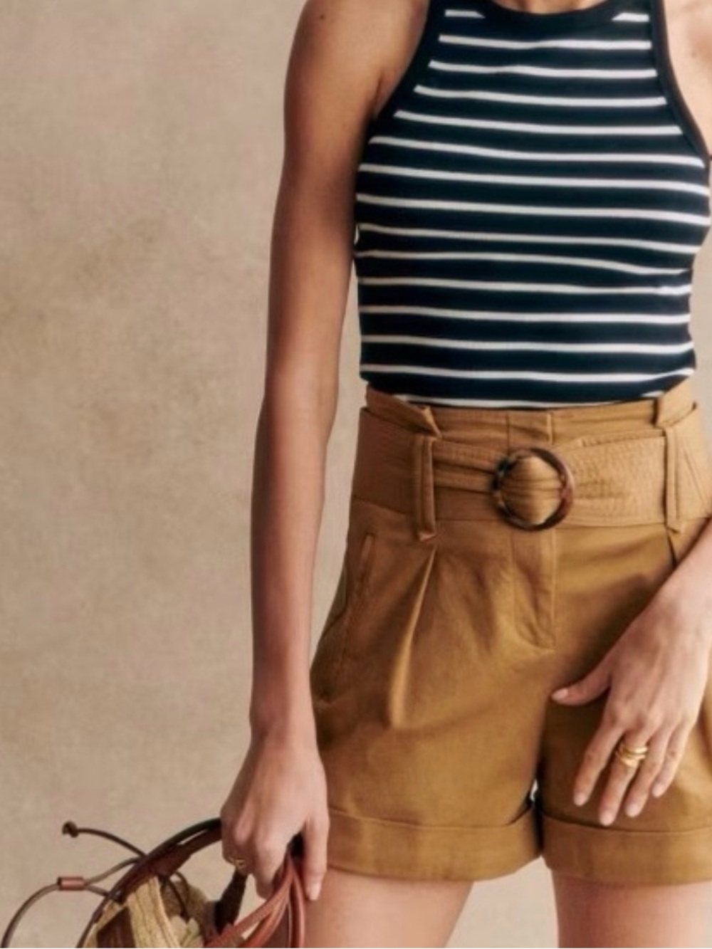 Sézane Rome Shorts in Caramel | Size 34